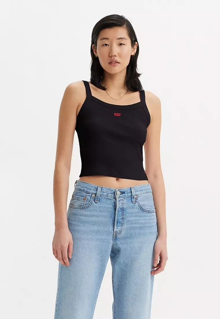 Koszulka na ramiączkach damska Levi's Essential Sporty Rib Tnk Cotton A7420-0010 M Czarna (5401157128770) - obraz 1