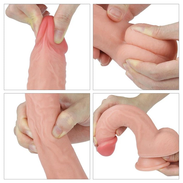 Фаллоимитатор Lovetoy Dual-Layered Platinum Silicone Nature Cock 8 цвет телесный (19579026000000000) - изображение 6