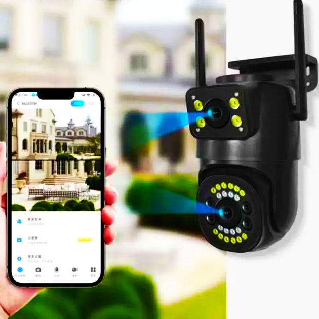 Вулична WiFi камера відеоспостереження 8Мп, 4K, з 6 камерами (L) - Фото 1 Вулична WiFi камера відеоспостереження 8Мп, 4K, з 6 камерами (L) - изображение 1
