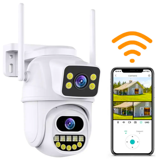 Вулична IP Wi-Fi камера відеоспостереження 8MP з датчиком руху та підсвічуванням (L) - Фото 1 Вулична IP Wi-Fi камера відеоспостереження 8MP з датчиком руху та підсвічуванням (L) - изображение 1