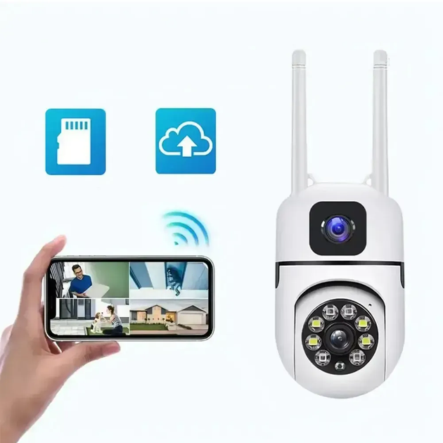 Вулична WiFi камера відеоспостереження, від мережі, Dual Lens EW10 (L) - Фото 7 Вулична WiFi камера відеоспостереження, від мережі, Dual Lens EW10 (L) - зображення 7