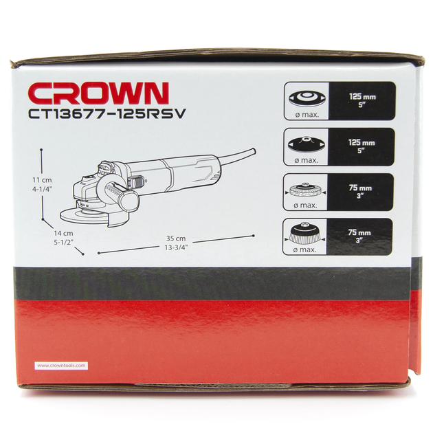 Угловая шлифмашина CROWN CT13677-125RSV - изображение 11