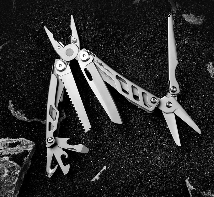 Мультитул NexTool Flagship Pro (KT5020) 16 в 1 c фиксатором лезвия ножа и пилы, Silver - изображение 4