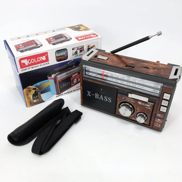 Радиоприёмник портативное радио golon rx-381 аккумуляторный ретро колонка usb sd mp3 fm. цвет: коричневый - Фото 2 Радиоприёмник портативное радио golon rx-381 аккумуляторный ретро колонка usb sd mp3 fm. цвет: коричневый - изображение 2