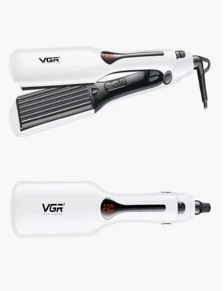Профессиональный утюжок-гофре VGR V-557 с дисплеем и керамическим покрытием, белая - изображение 3