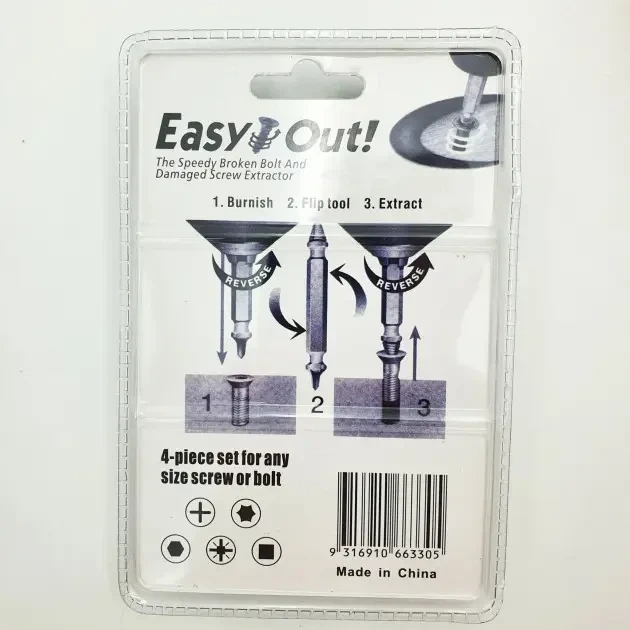Набор бит экстракторов для выкручивания шурупов болтов в коробке EASY OUT - изображение 2