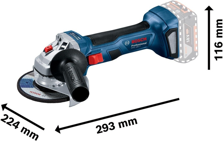 Акумуляторна кутова шліфмашина Bosch Professional GWX 18V-7 Solo (06019H9001) - зображення 2