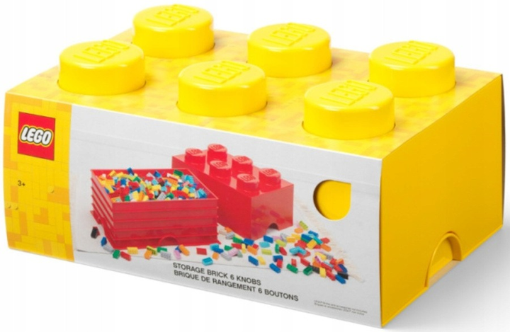 Pojemnik w kształcie klocka LEGO Storage Brick 6 żółty (40000802) (5711938247195) - obraz 1