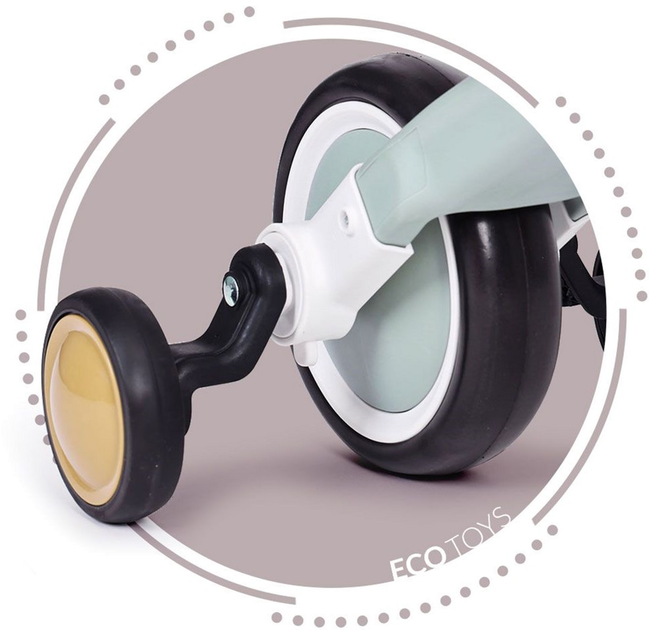 Rowerek biegowy z pedałami EcoToys treningowy kółka boczne 3w1 LC-V1359 Green (5905817003648) - obraz 11