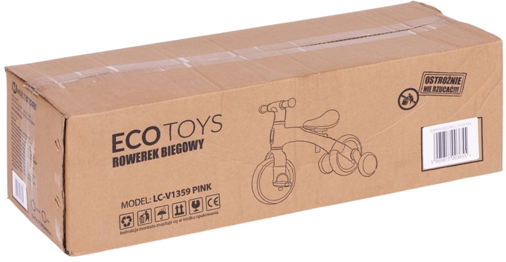 Rowerek biegowy z pedałami EcoToys treningowy kółka boczne 3w1 LC-V1359 Pink (5905817003655) - obraz 14