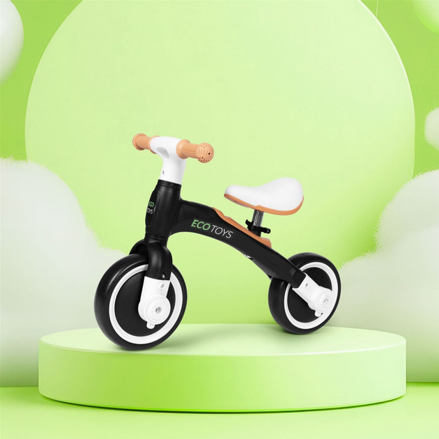 Біговел з педалями EcoToys навчальний бічні колеса 3в1 LC-V1359 Black (5905817005505) - зображення 14