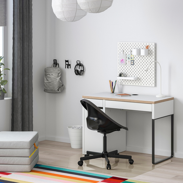 Компьютерный стол MICKE 105х50 см IKEA 104.898.39 белый/антрацит - Фото 3 Компьютерный стол MICKE 105х50 см IKEA 104.898.39 белый/антрацит - изображение 3