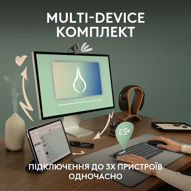 Комплект беспроводной Logitech Pebble 2 Combo Tonal White UA (920-012240) - изображение 3