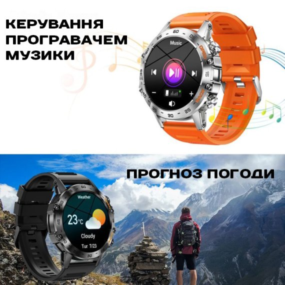 Мужские умные смарт часы водонепроницаемые K52 2ремешки часы мужские классические с тонометром - изображение 8