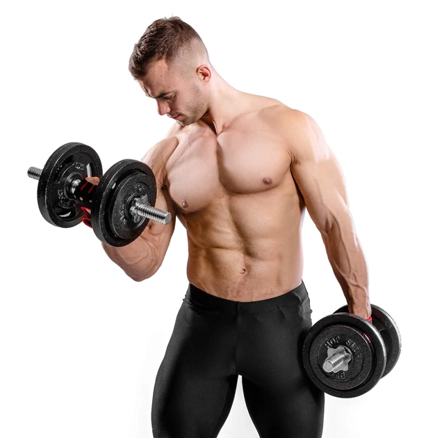 Гантеля металлическая Hop-Sport New 10кг с перчатками - Фото 2 Гантеля металлическая Hop-Sport New 10кг с перчатками - изображение 2