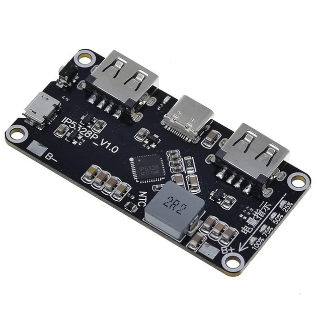 Плата павербанка 18 Вт с поддержкой быстрой зарядки IP5328P li ion Li Po 3.85-4.35v 3.7-4.2v Type-C baseus - Фото 2 Плата павербанка 18 Вт с поддержкой быстрой зарядки IP5328P li ion Li Po 3.85-4.35v 3.7-4.2v Type-C baseus - изображение 2