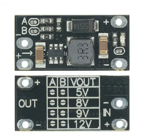 Мини повышающий DC-DC преобразователь напряжения 2.5-11.5V - 5V/8V/9V/12V источник питания CKCS BS01 - Фото 1 Мини повышающий DC-DC преобразователь напряжения 2.5-11.5V - 5V/8V/9V/12V источник питания CKCS BS01 - изображение 1