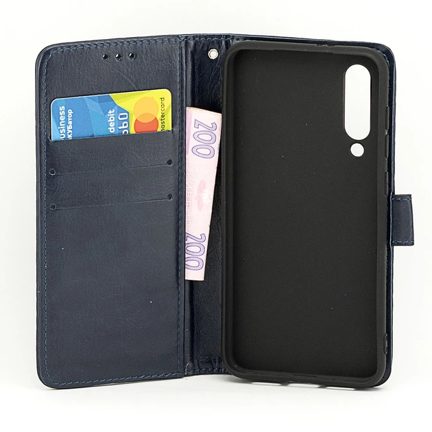 Чохол Idewei для Xiaomi Mi 9 SE книжка шкіра PU з візитницею синій - Фото 4 Чохол Idewei для Xiaomi Mi 9 SE книжка шкіра PU з візитницею синій - зображення 4
