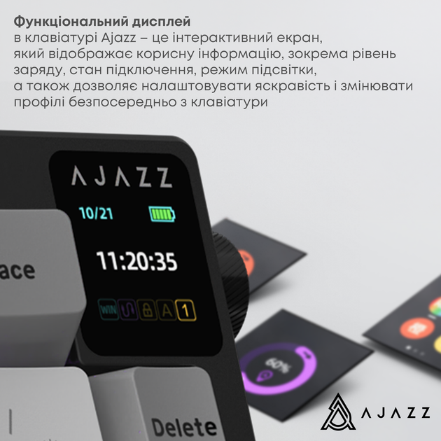 Беспроводная механическая клавиатура Ajazz AK650 Flying Fish Switch - Black (AK650-FF-BGY) - Фото 9 Беспроводная механическая клавиатура Ajazz AK650 Flying Fish Switch - Black (AK650-FF-BGY) - изображение 9