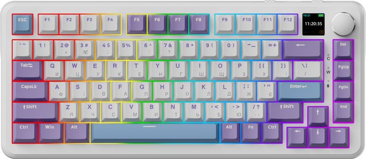 Клавиатура беспроводная Ajazz AK820 MAX Magnetic switches Purple