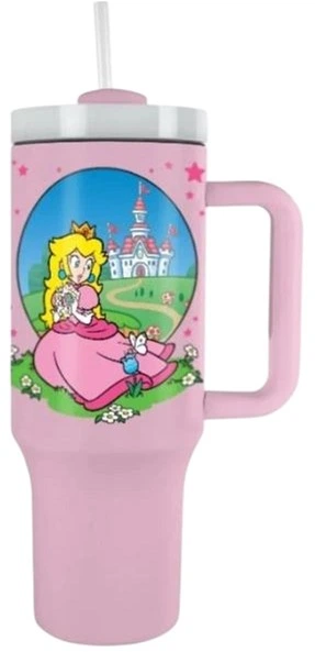 Дорожня кружка з соломинкою Pyramid International Super Mario Peach 1180 мл (5050576281650) - зображення 4