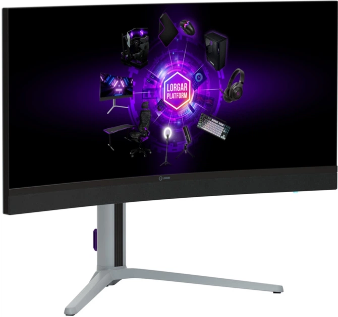 Монітор 34" Lorgar 34MP1 (LRG-34MP1W180C-GY) - зображення 2