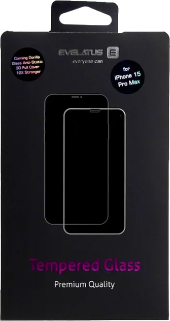 Szkło hartowane Evelatus Privacy 10X Stronger Glass Screen Protector do Apple iPhone 16 Pro Max (EVEPCR16MAXPAP) - obraz 3