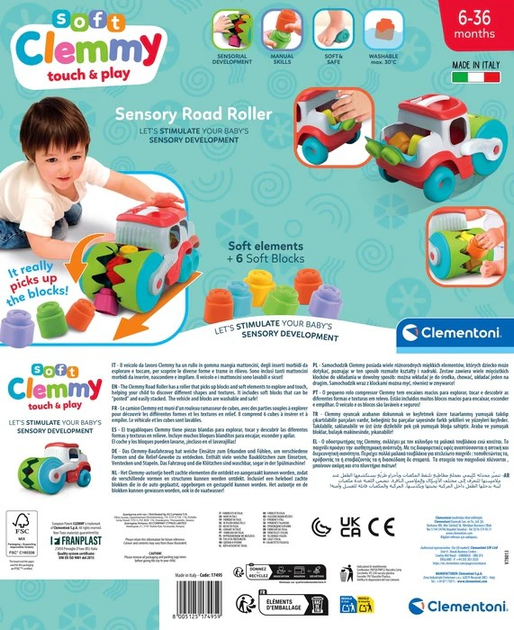 Zabawka dla niemowląt Clementoni Soft Clemmy touch & play Walec sensoryczny 17495 (8005125174959) - obraz 6