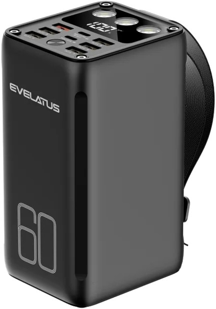 УМБ Evelatus Outdoor Power Bank with 7 Outputs 22.5W 60000 mAh Black (4752192087524) - зображення 2