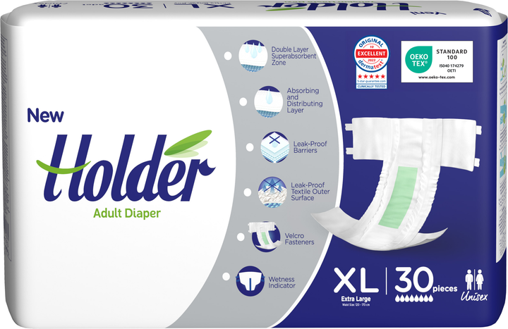 Подгузники для взрослых Holder Adult Diapers Extra Large 30 шт (8697405346660) - изображение 1