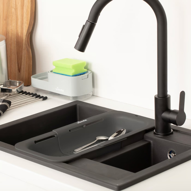 Durszlak Vileda Easy Kitchen na zlewozmywak szary (4043891370322) - obraz 3