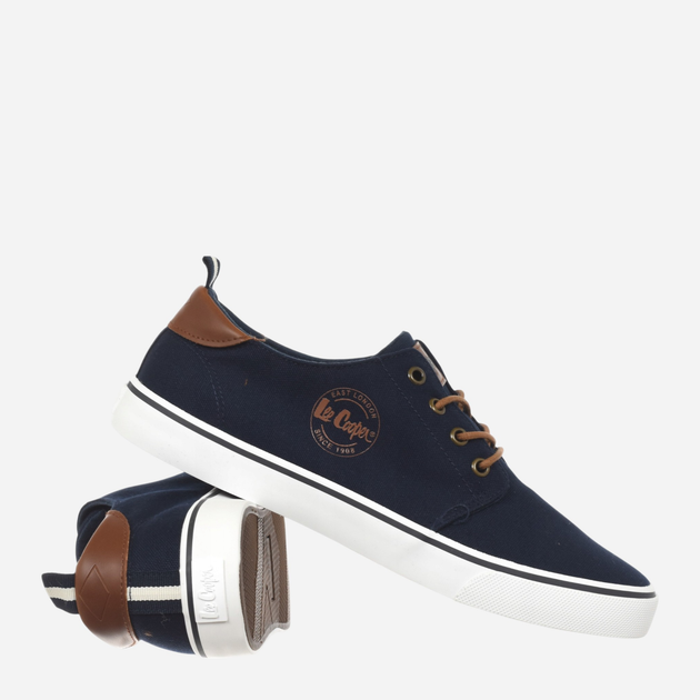 Tenisówki męskie materiałowe do kostki Lee Cooper LCW-25-02-3241M 45 29.9 cm Niebieskie - obraz 4