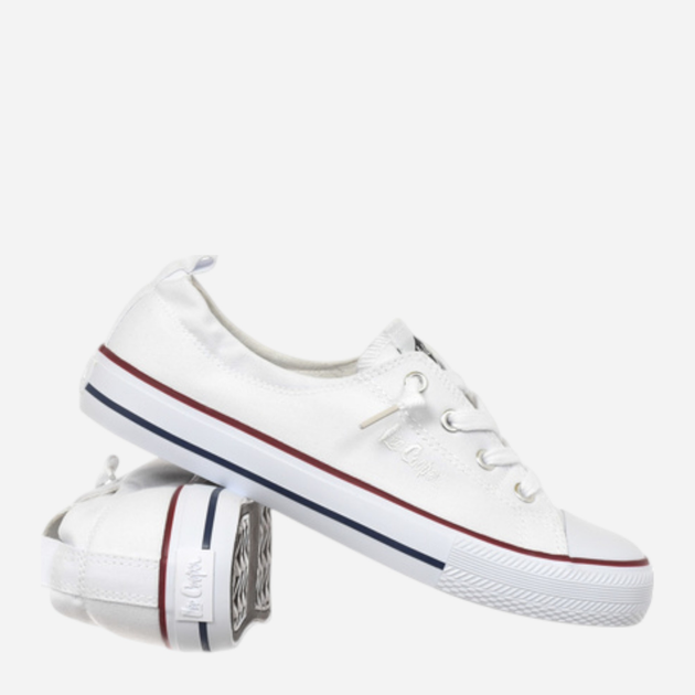 Trampki damskie materiałowe do kostki Lee Cooper LCW-25-02-3296L 39 25.5 cm Białe - obraz 4