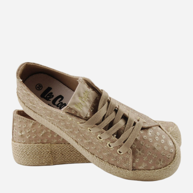 Trampki damskie materiałowe do kostki na platformie Lee Cooper LCW-25-08-3646L 36 24 cm Ciemnobeżowe - obraz 5