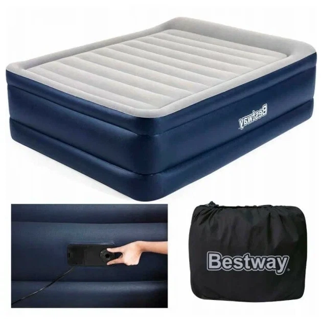 Надувне двомісне ліжко з вбудованим електронасосом Bestway, 193 x 203 x 56 см, (67692) - зображення 3