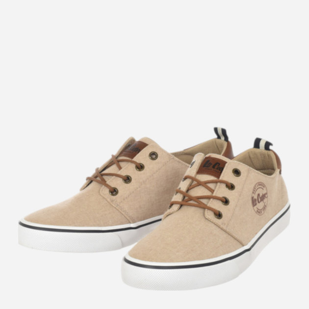 Tenisówki męskie materiałowe do kostki Lee Cooper LCW-25-02-3243M 45 29.9 cm Beżowe - obraz 3
