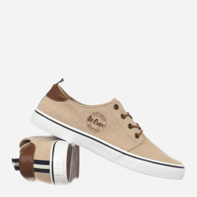 Tenisówki męskie materiałowe do kostki Lee Cooper LCW-25-02-3243M 45 29.9 cm Beżowe - obraz 4