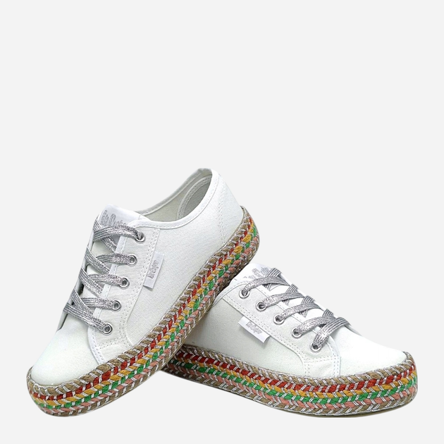 Trampki damskie materiałowe do kostki na grubej podeszwie Lee Cooper LCW-25-08-3650L 40 26 cm Białe - obraz 5