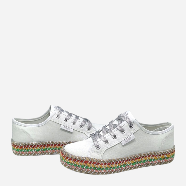 Trampki damskie materiałowe do kostki na grubej podeszwie Lee Cooper LCW-25-08-3650L 41 27 cm Białe - obraz 4