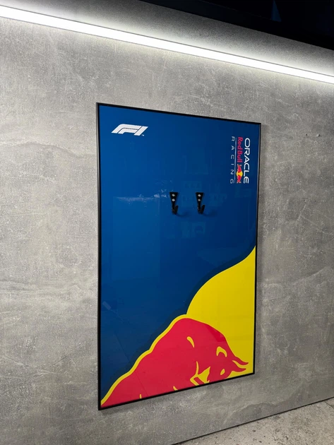 Арт Держатель Рамка на Стену 80x50 см. для Фирменного Конструктора Technic F1 Oracle Red Bull Racing RB20 (42206) Ред Булл Формула 1 Сезон 2024 - Type-С - изображение 5