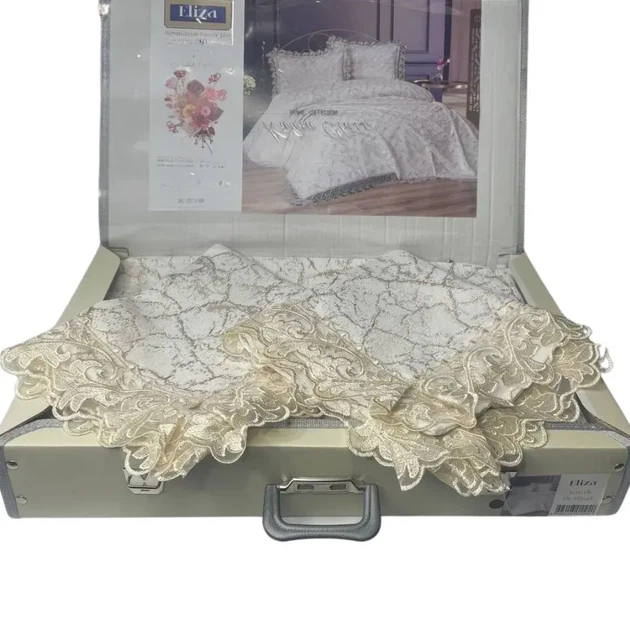 Покрывало с наволочками Kubra Eliza 240x260 см Bej Бежевый - Фото 2 Покрывало с наволочками Kubra Eliza 240x260 см Bej Бежевый - изображение 2