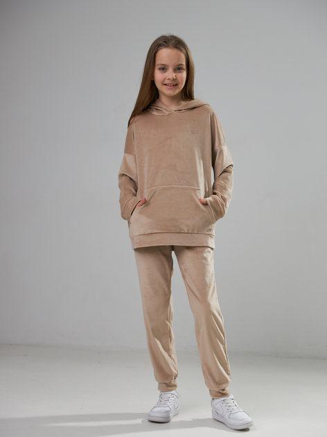 Подростковый спортивный костюм (худи + штаны) для девочки Tair 1175 152 см Мокко (2100035251175) 