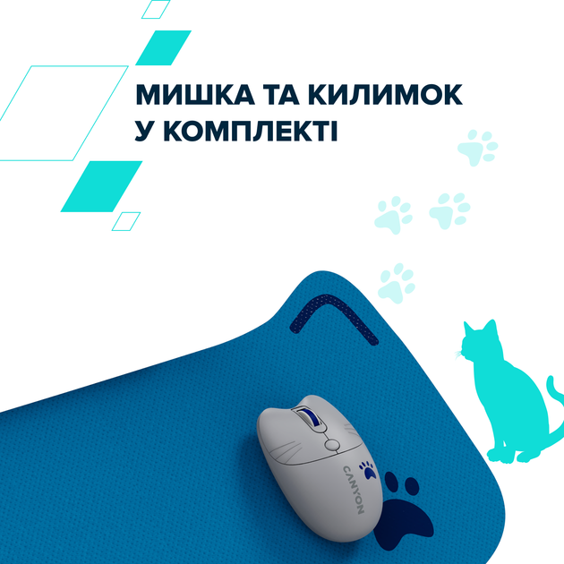 Комплект Canyon HSET-W6 Kitty Edition Wireless UA Blue (CNS-HSETW6BL) - изображение 9