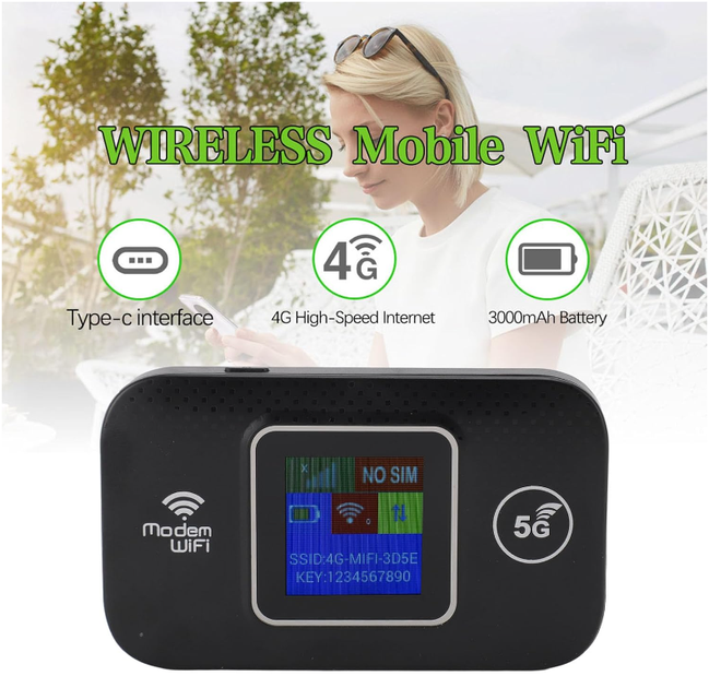 Высокоскоростной модем/роутер USB WI-FI 3G/4G/5G/ LTE MF 688 з активным монитором + Безлимитный стартовый пакет Киевстар интернет Черный - изображение 6