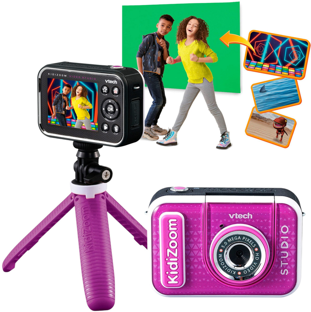 Aparat cyfrowy VTech KidiZoom Video Studio HD Pink/Grey (80-531814) - obraz 8