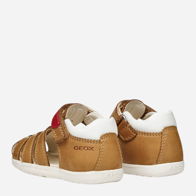 Дитячі шкіряні сандалії для хлопчика Geox B Sandal Macchia Boy B254VA0CL54-CT61Z 22 Коричневі (8058192180071) - зображення 4