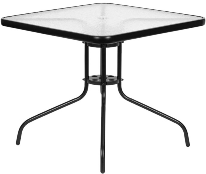 Stolik ogrodowy z otworem na parasol 80 x 80 cm ModernHome by Multistore (5905817004867) - obraz 3