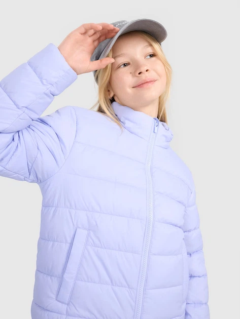 Подростковая демисезонная стеганая куртка для девочки 4F 4FJWSS25TDJAF515-52S 146 см Фиолетовая (5905700367789) - изображение 5