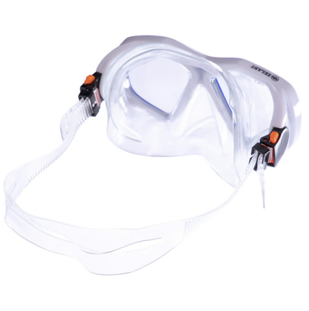 Набір для плавання маска з трубкою Zelart M276-SN120-PVC (термоскло, PVC, пластик, синє-біло-прозорий) - Фото 4 Набір для плавання маска з трубкою Zelart M276-SN120-PVC (термоскло, PVC, пластик, синє-біло-прозорий) - зображення 4