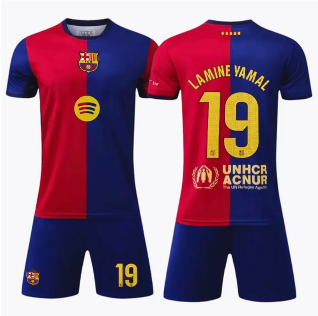 Форма футбольна дитяча Lamine Yamal (Ламін Ямаль) 19 Barcelona 24/25, р. 18 зріст 100-110 см. червоний-синій - изображение 2